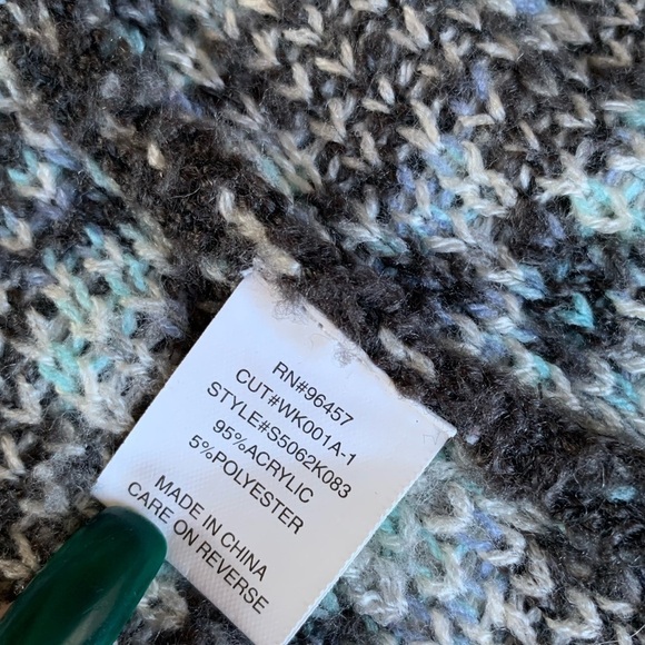 Eyeshadow Aztec & Tribal Print Open Navy Cardigan Sweater - Picture 10 of 12